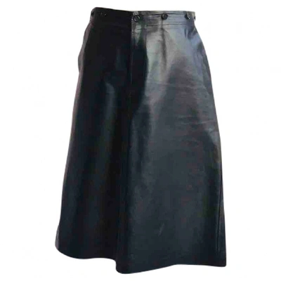 Pre-owned Margaret Howell Black Leather Skirt | ModeSens