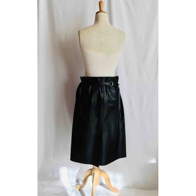 Pre-owned Margaret Howell Black Leather Skirt | ModeSens