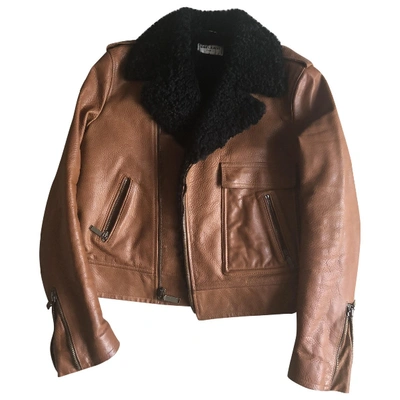 Pre-owned Saint Laurent Brown Leather Leather Jacket