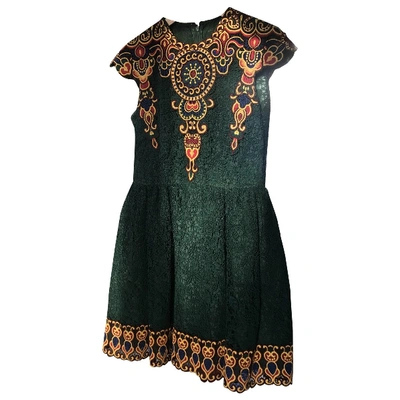 Pre-owned Valentino Green Lace Dress