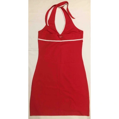 Pre-owned Arena Red Cotton - Elasthane Dress