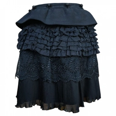 Pre-owned Manoush Black Silk Skirt