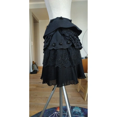 Pre-owned Manoush Black Silk Skirt