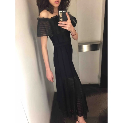 Pre-owned Alexander Mcqueen Maxi Dress In Black