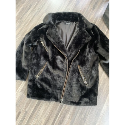 Pre-owned The Kooples Black Faux Fur Coat