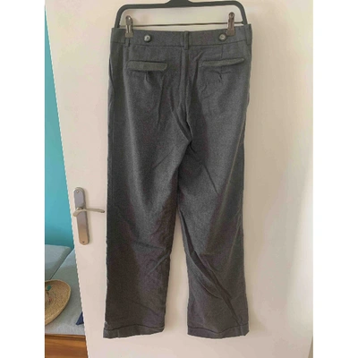 Pre-owned Claudie Pierlot Wool Large Pants In Grey