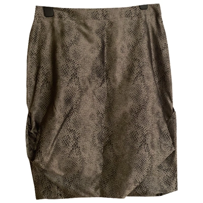 Pre-owned Giorgio Armani Silk Mid-length Skirt In Metallic