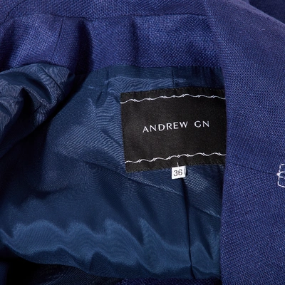 Pre-owned Andrew Gn Linen Jacket In Navy