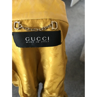 Pre-owned Gucci Leather Jacket In Yellow