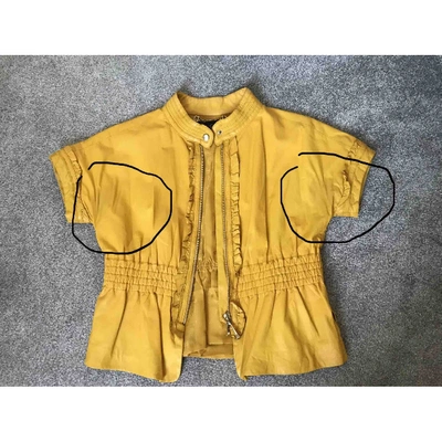 Pre-owned Gucci Leather Jacket In Yellow