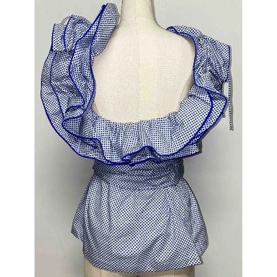 Pre-owned Rosie Assoulin Blue Cotton  Top