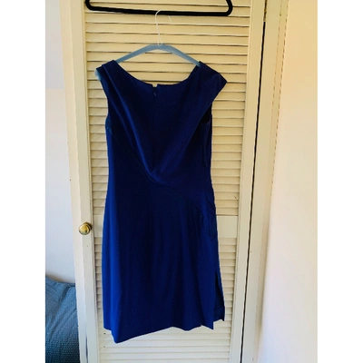 Pre-owned Valentino Wool Mid-length Dress In Blue