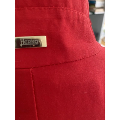 Pre-owned Herno Trench Coat In Red