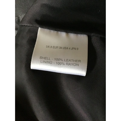 Pre-owned Nicole Farhi Leather Dress In Black