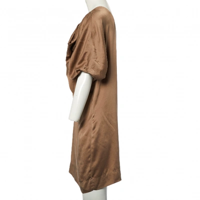 Pre-owned L'autre Chose Silk Mini Dress In Beige