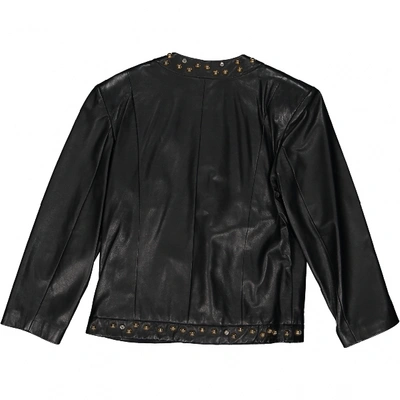 Pre-owned Simonetta Ravizza Leather Short Vest In Black