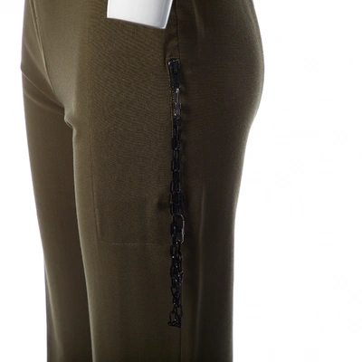 Pre-owned Versace Wool Straight Pants In Khaki