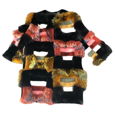 Pre-owned Fendi Multicolour Fox Coat