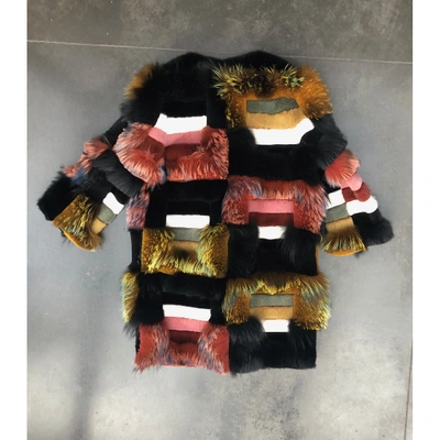 Pre-owned Fendi Multicolour Fox Coat