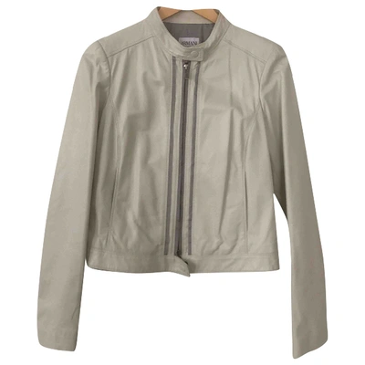 Pre-owned Armani Collezioni White Leather Jacket