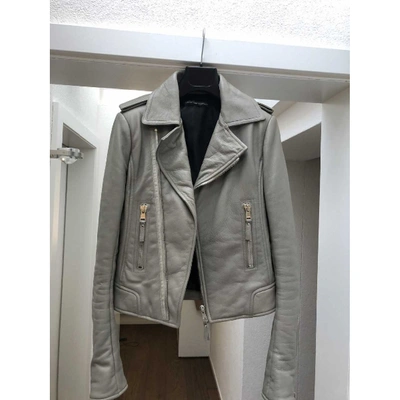 Pre-owned Balenciaga Grey Leather Leather Jacket