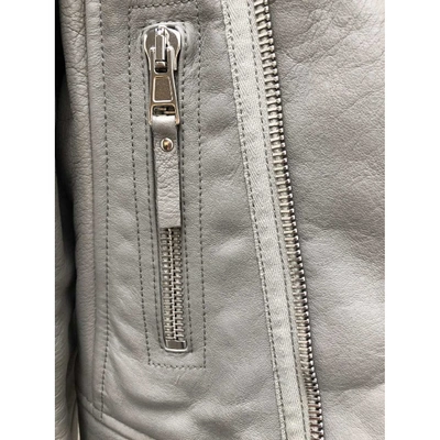 Pre-owned Balenciaga Grey Leather Leather Jacket