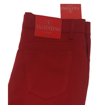 Pre-owned Valentino Straight Pants In Red