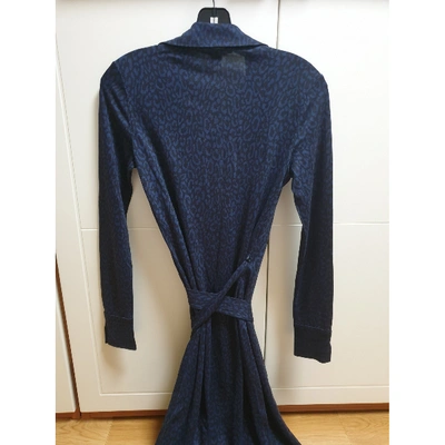 Pre-owned Diane Von Furstenberg Blue Silk Dress