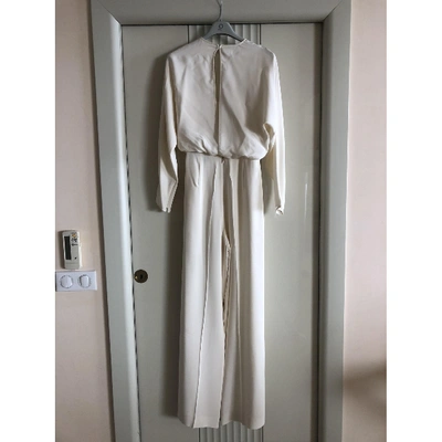 Pre-owned Valentino Silk Jumpsuit In Beige