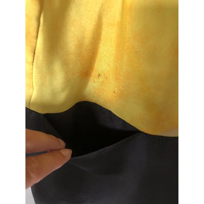 Pre-owned Bcbg Max Azria Silk Mini Dress In Yellow
