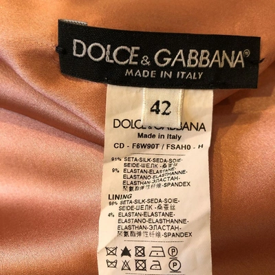 Pre-owned Dolce & Gabbana Pink Silk Dress