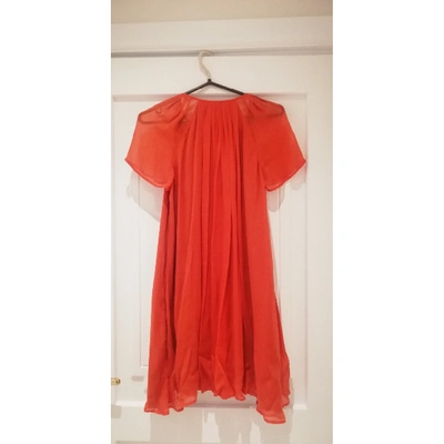 Pre-owned Catherine Malandrino Silk Mini Dress In Red