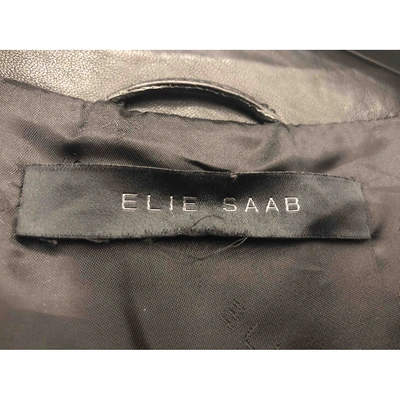 Pre-owned Elie Saab Leather Jacket In Black