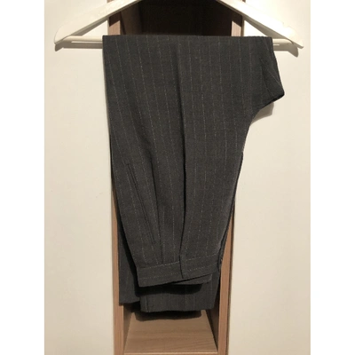 Pre-owned Cantarelli Wool Straight Pants In Grey