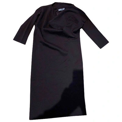 Pre-owned Jil Sander Wool Mini Dress In Brown