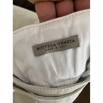 Pre-owned Bottega Veneta Leather Trousers In Beige