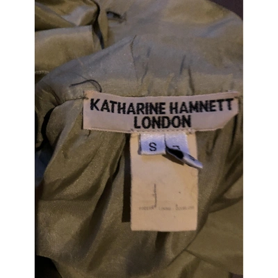 Pre-owned Katharine Hamnett Silk Mini Dress In Green