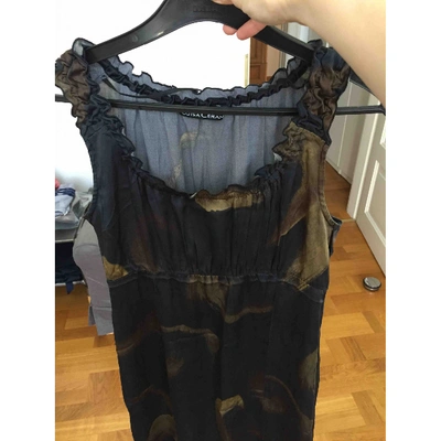 Pre-owned Luisa Cerano Silk Mid-length Dress In Black