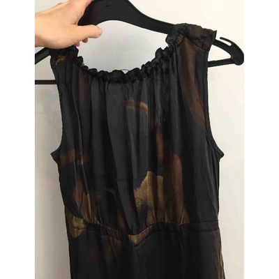 Pre-owned Luisa Cerano Silk Mid-length Dress In Black