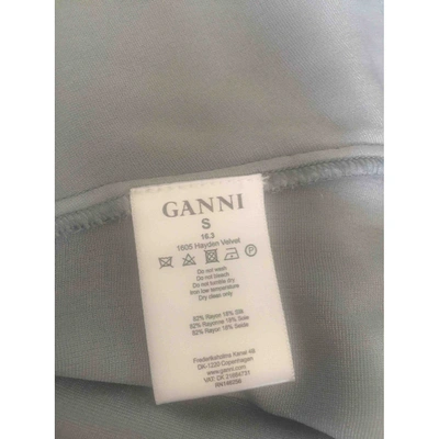 Pre-owned Ganni Blue Velvet Dress