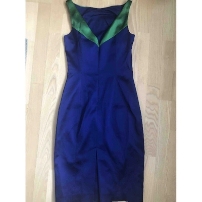 Pre-owned Karen Millen Green Cotton - Elasthane Dress