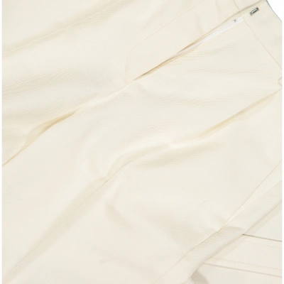 Pre-owned Krizia Wool Straight Pants In Ecru