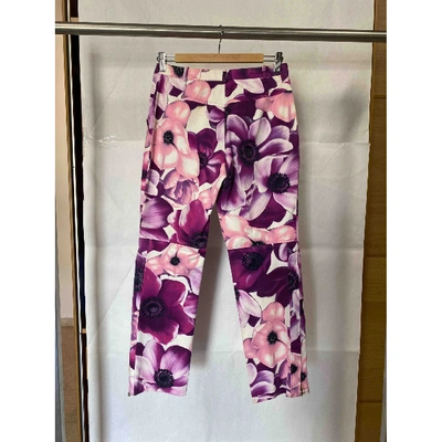 Pre-owned Versace Straight Trousers In Purple