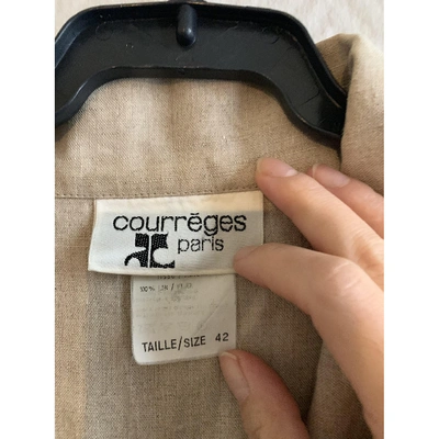 Pre-owned Courrèges Linen Blazer In Beige