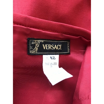 Pre-owned Versace Wool Skirt In Red