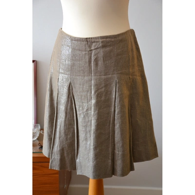 Pre-owned Etro Linen Mid-length Skirt In Beige