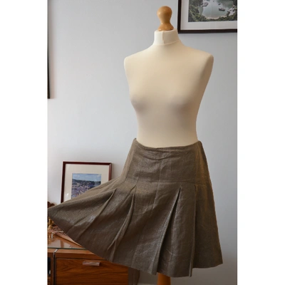 Pre-owned Etro Linen Mid-length Skirt In Beige