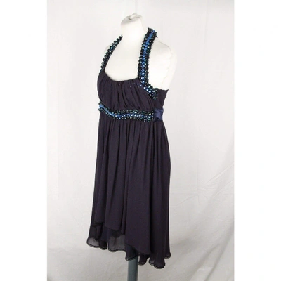 Pre-owned Costume National Blue Silk Dress