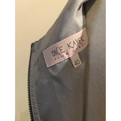 Pre-owned Dice Kayek Silk Mid-length Dress In Grey