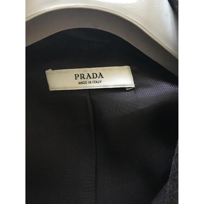 Pre-owned Prada Wool Coat In Purple